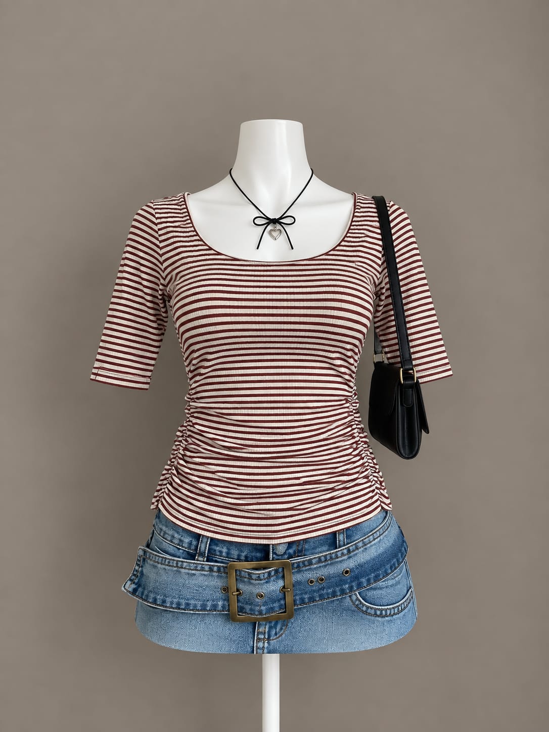 Brown Striped Top