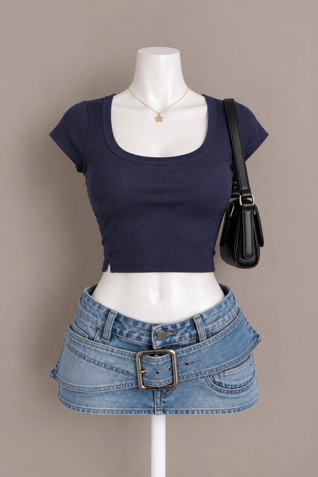 Navy Crop Top