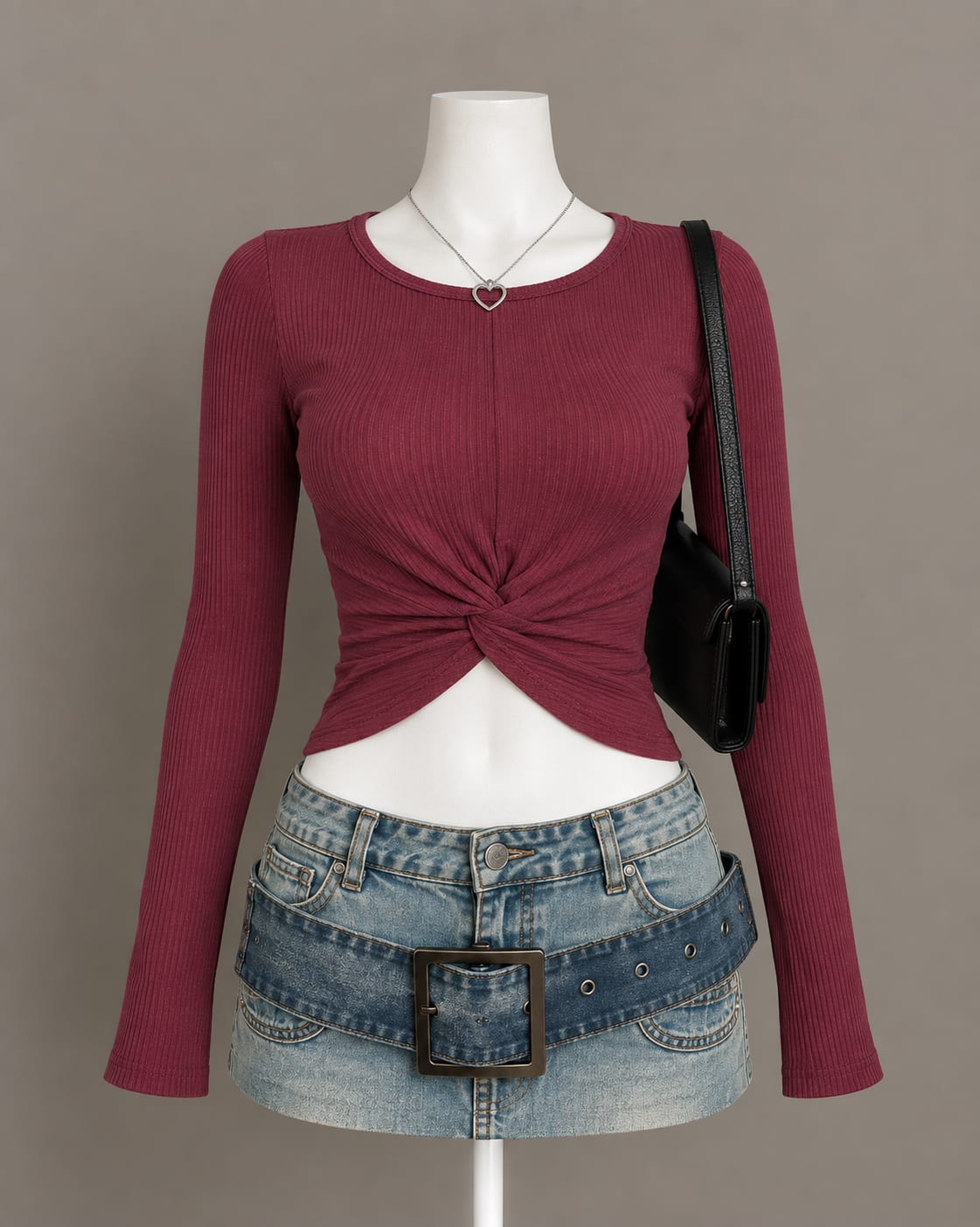 Burgundy Knot Top