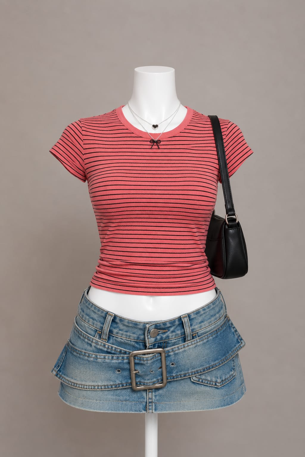 Coral Striped Top