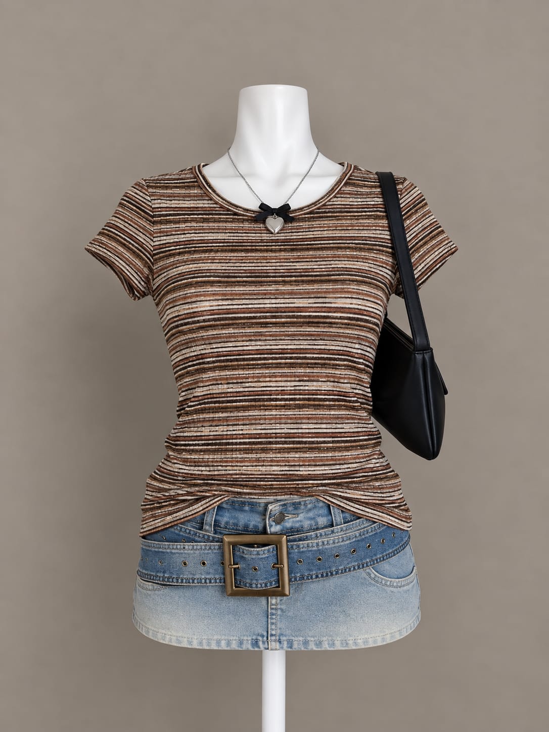 Brown Striped Top