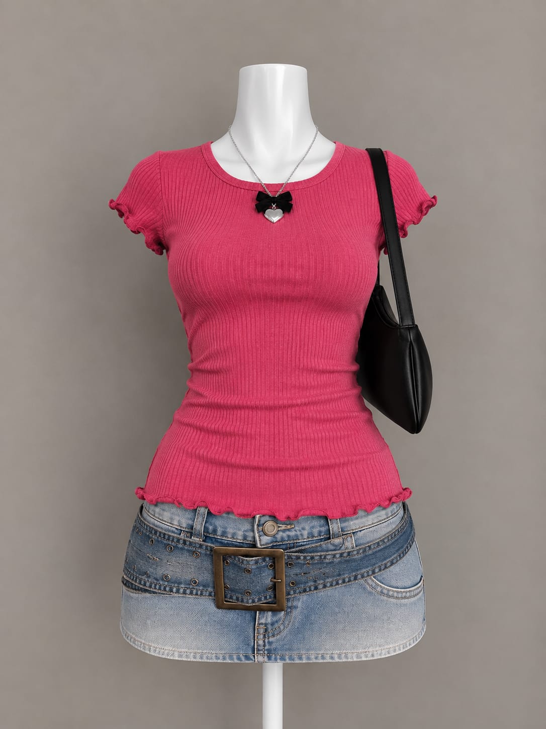 Pink Ribbed Top