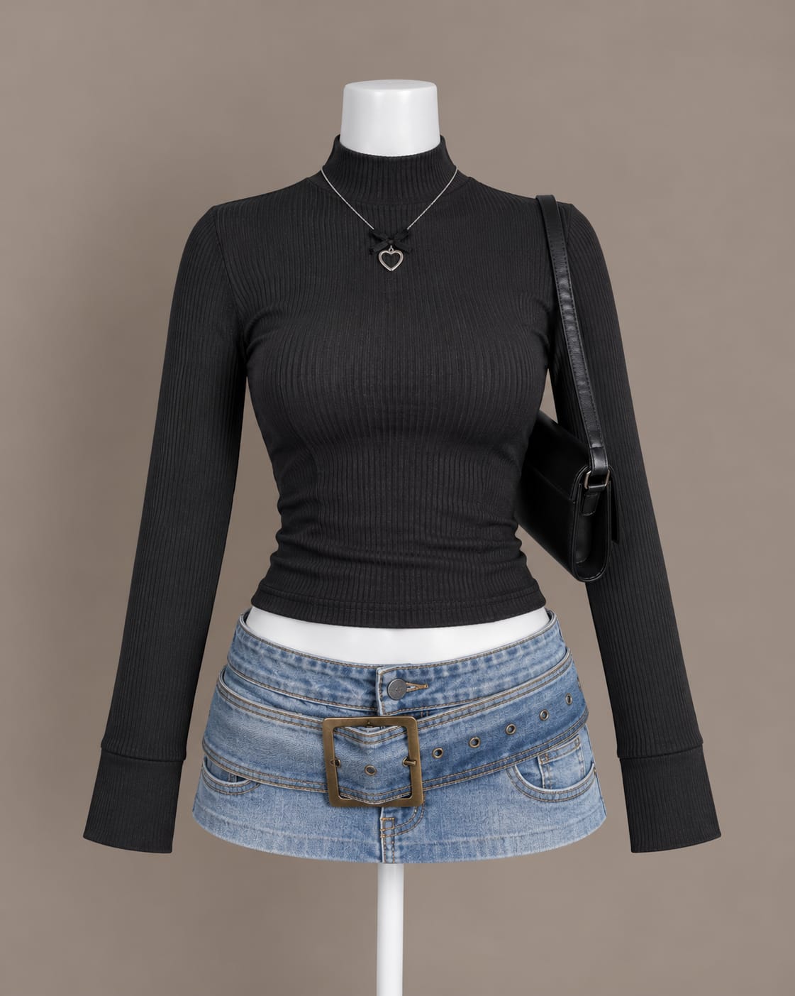 Black Turtleneck Top