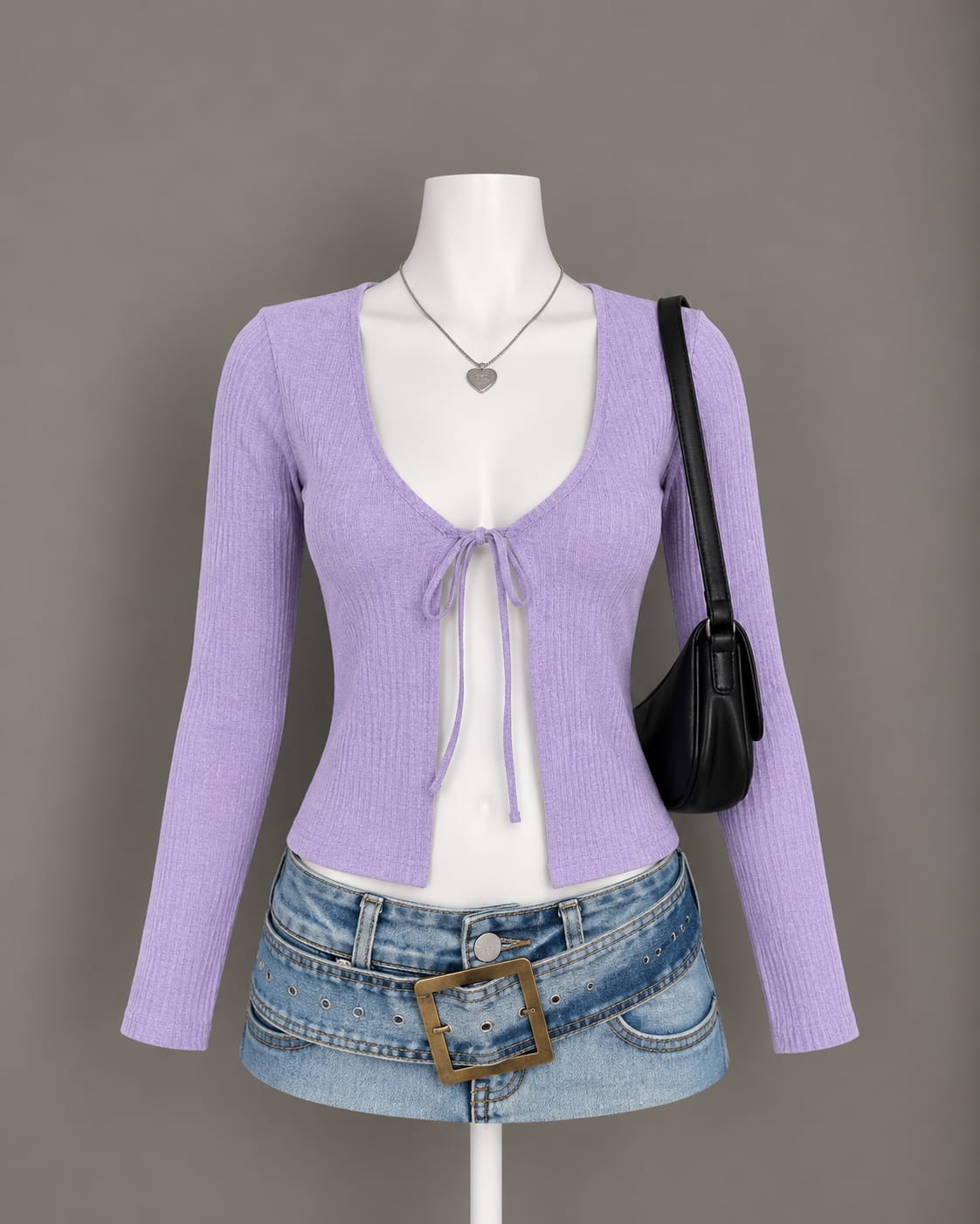 Lavender Tie-Front Top