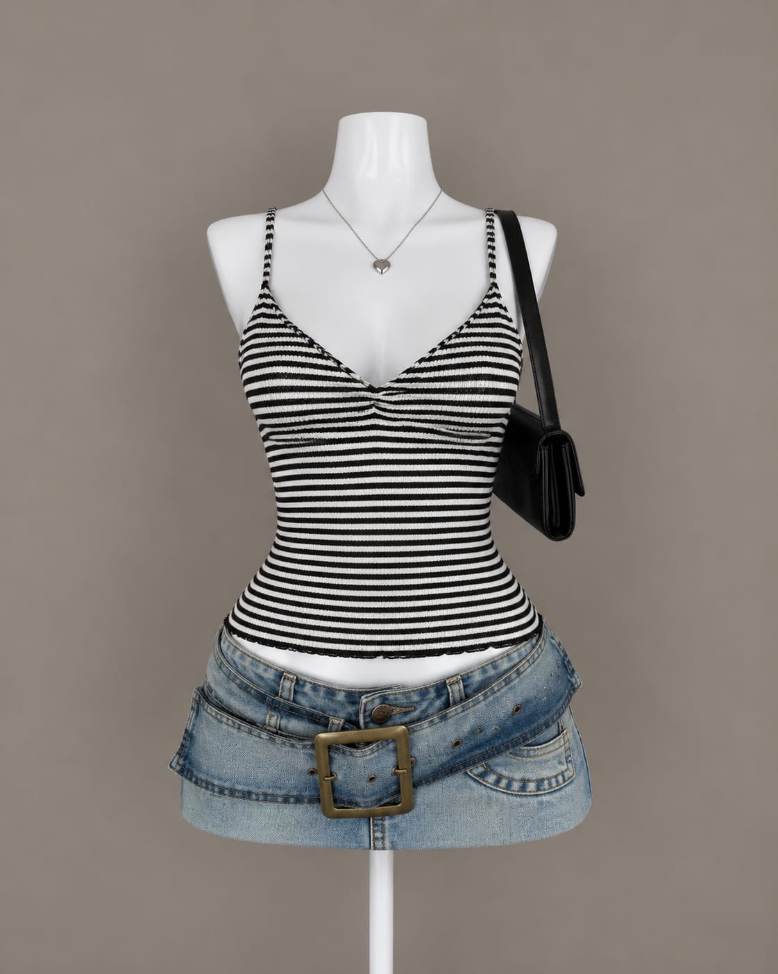 Black Striped Cami Top
