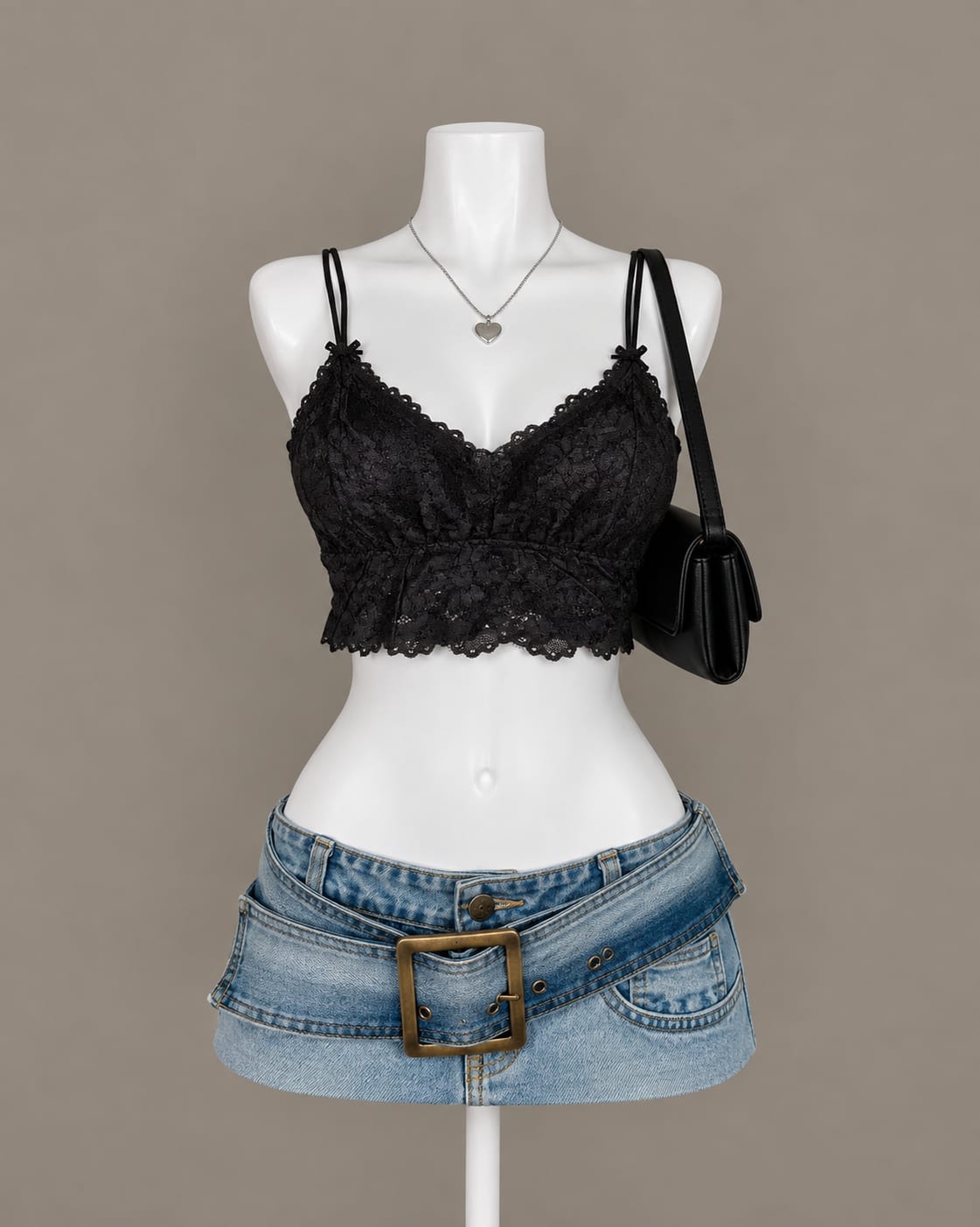 Black Lace Crop Top