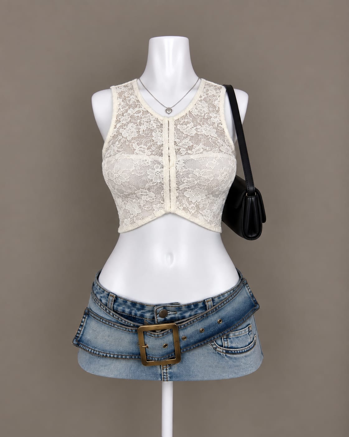 Ivory Lace Crop Top