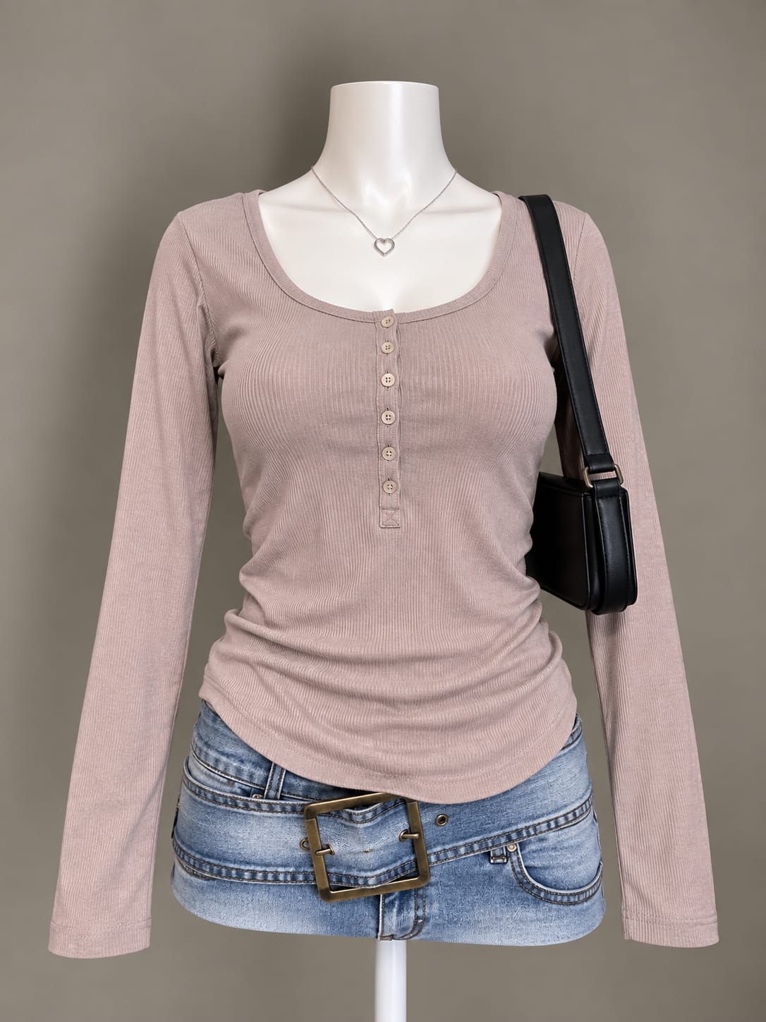 Taupe Long Sleeve Top