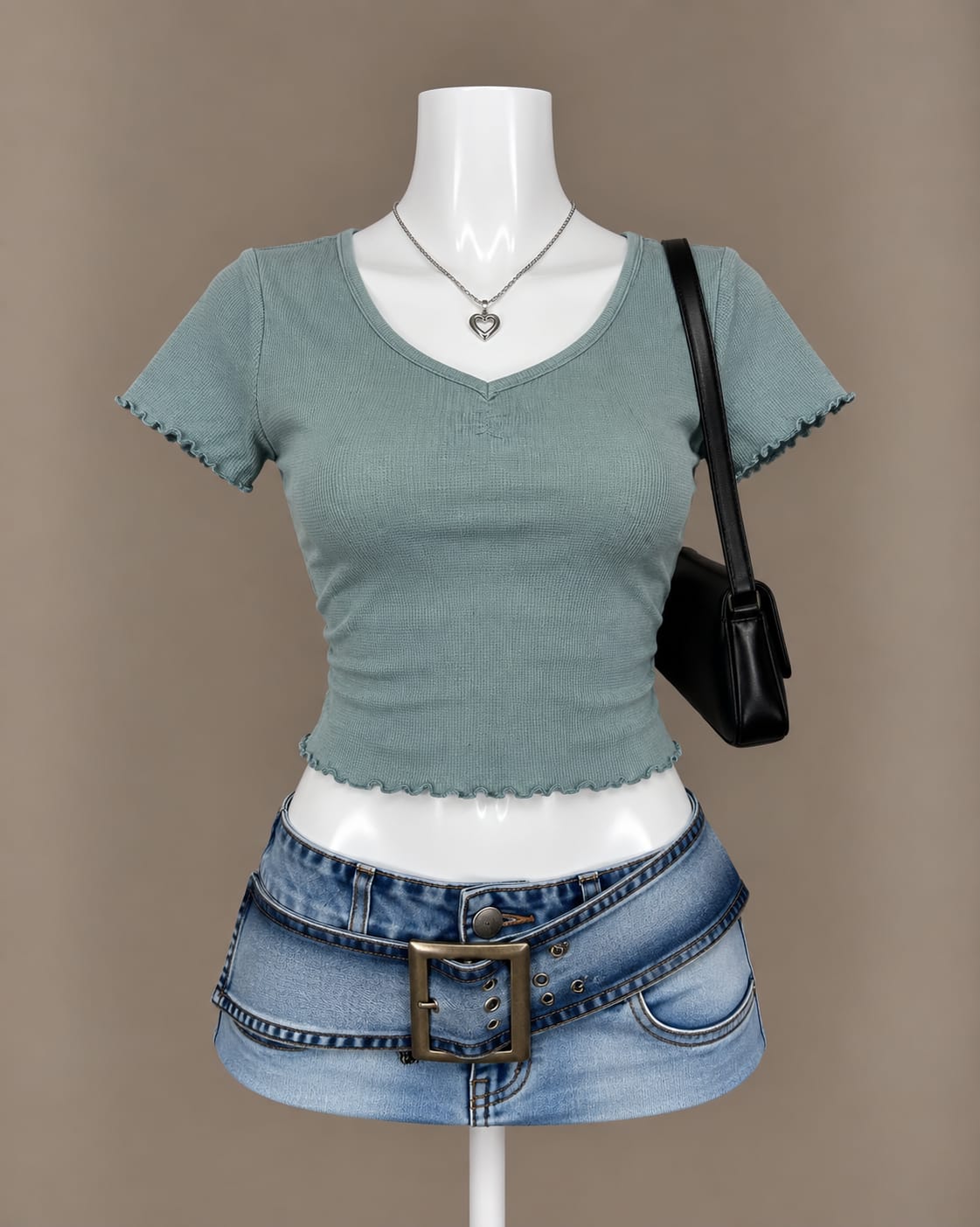 Sage Green Crop Top