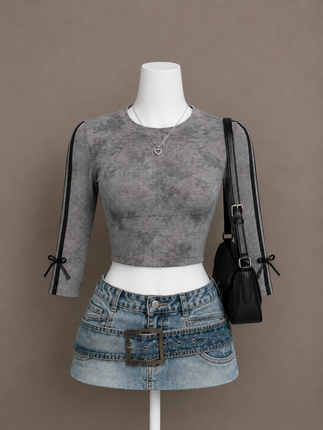 Gray Crop Top