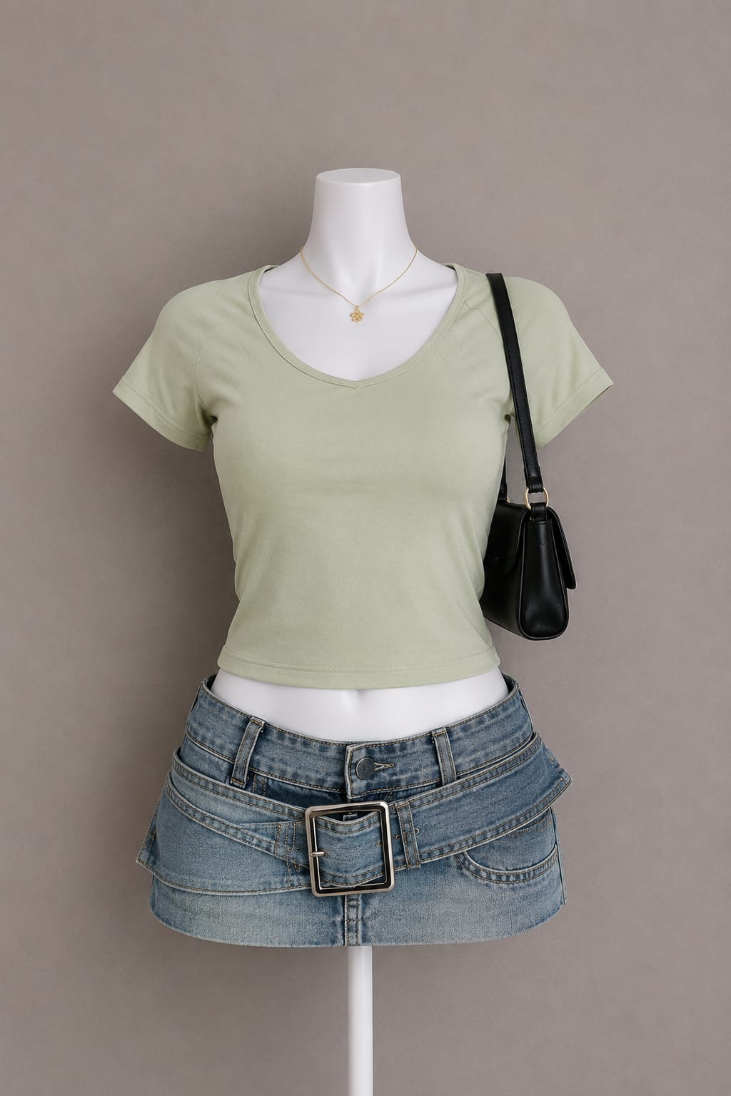 Sage Green Crop Top