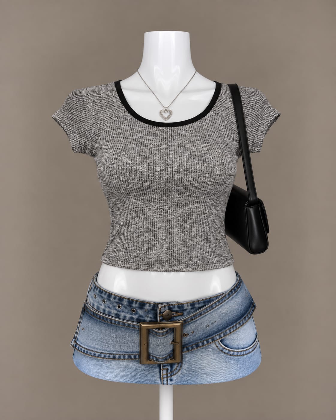 Gray Crop Top