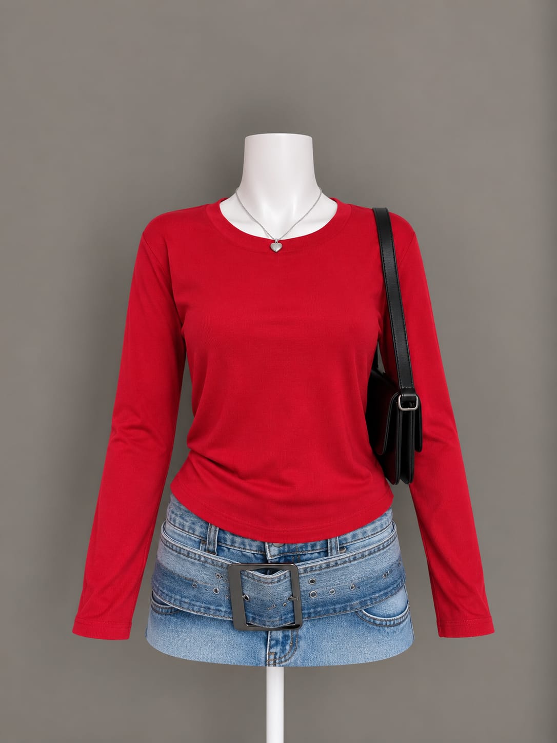 Red Long Sleeve Top