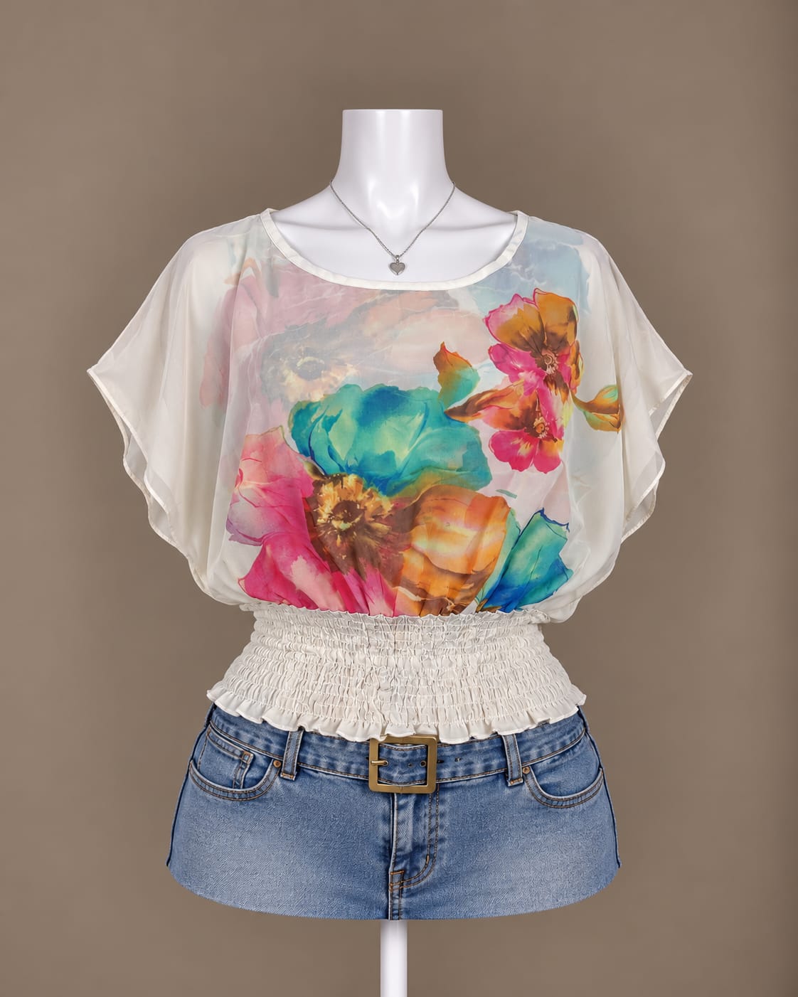 White Floral Top