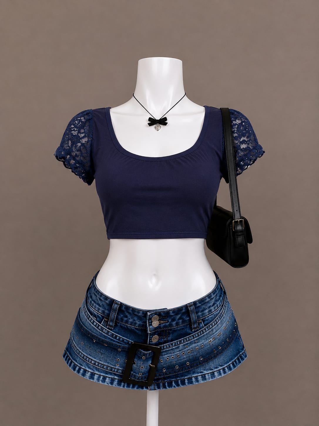 Navy Crop Top