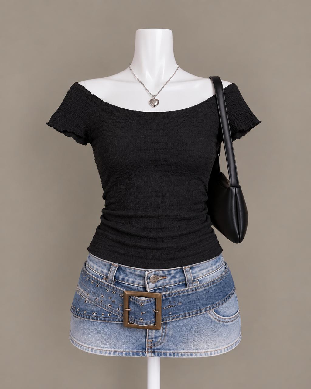 Black Off Shoulder Top