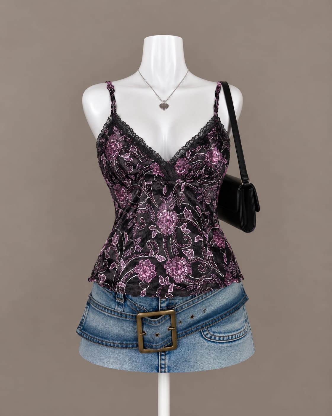 Black Floral Camisole