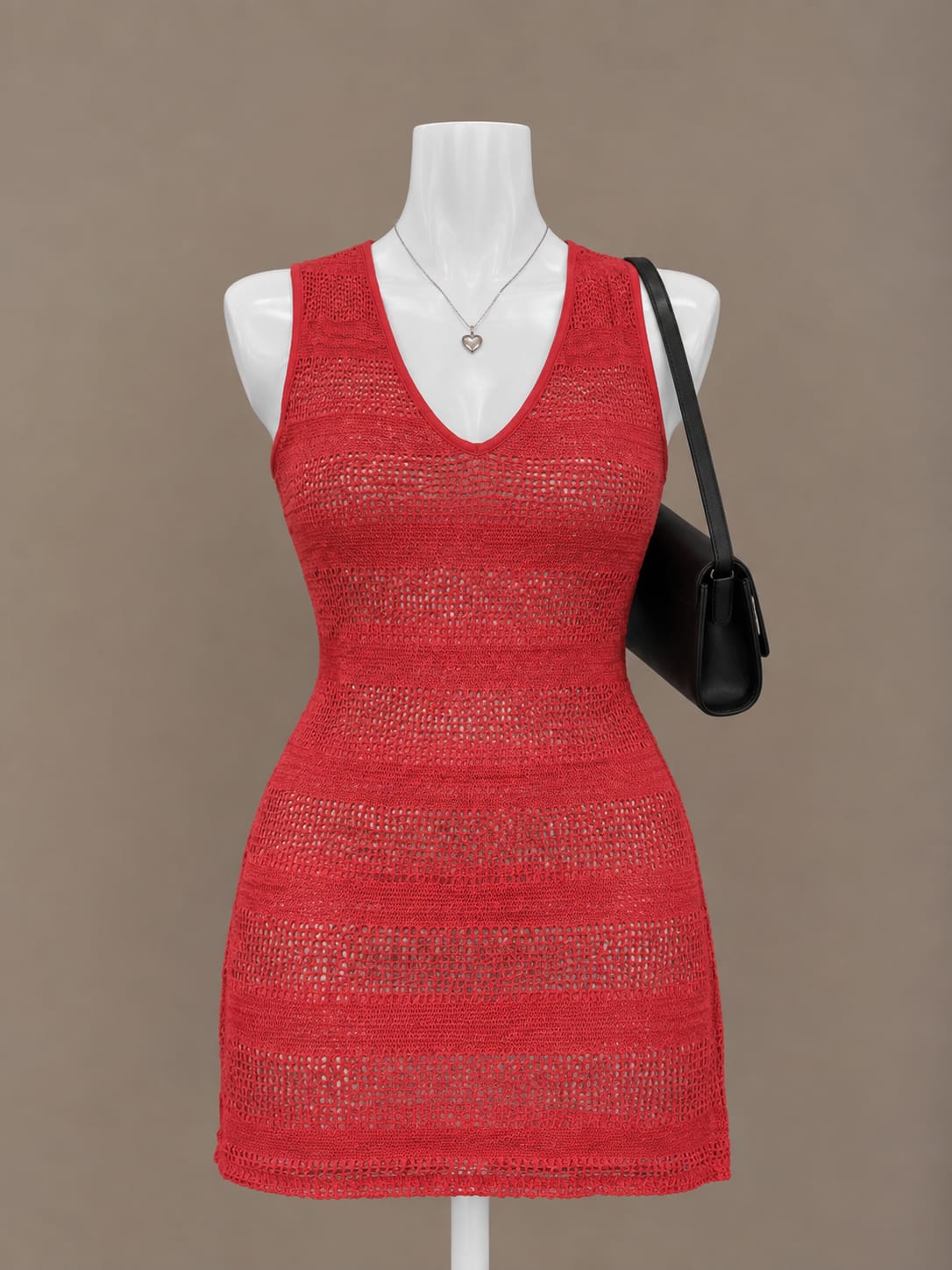 Red Crochet Dress