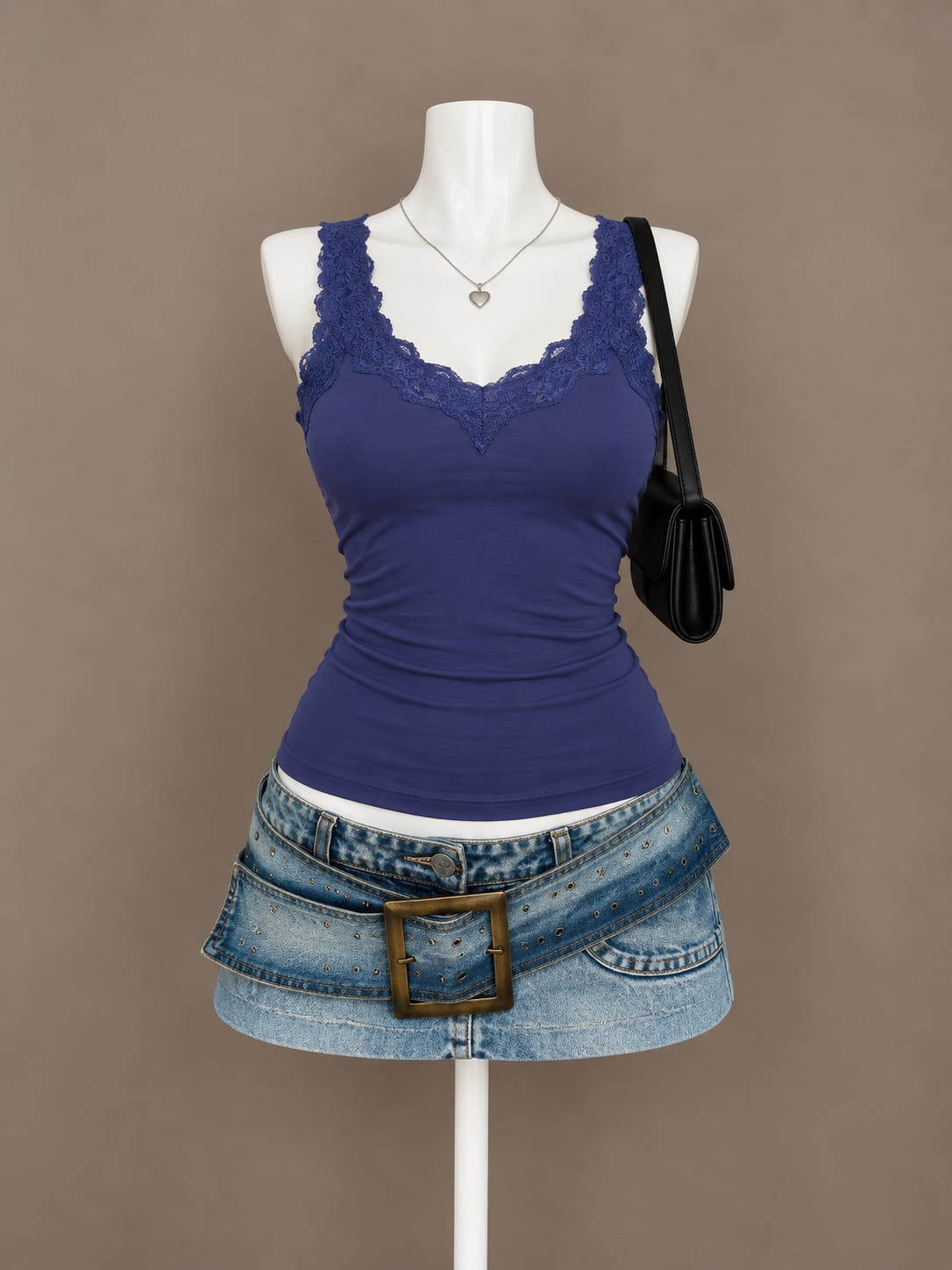 Blue Lace Tank Top