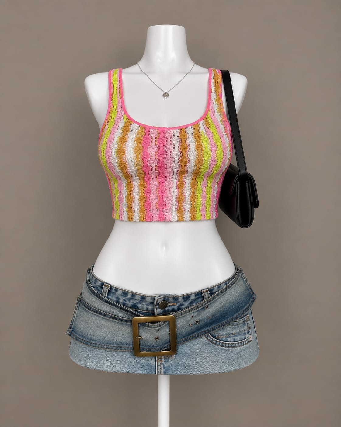 Multicolor Crochet Crop Top
