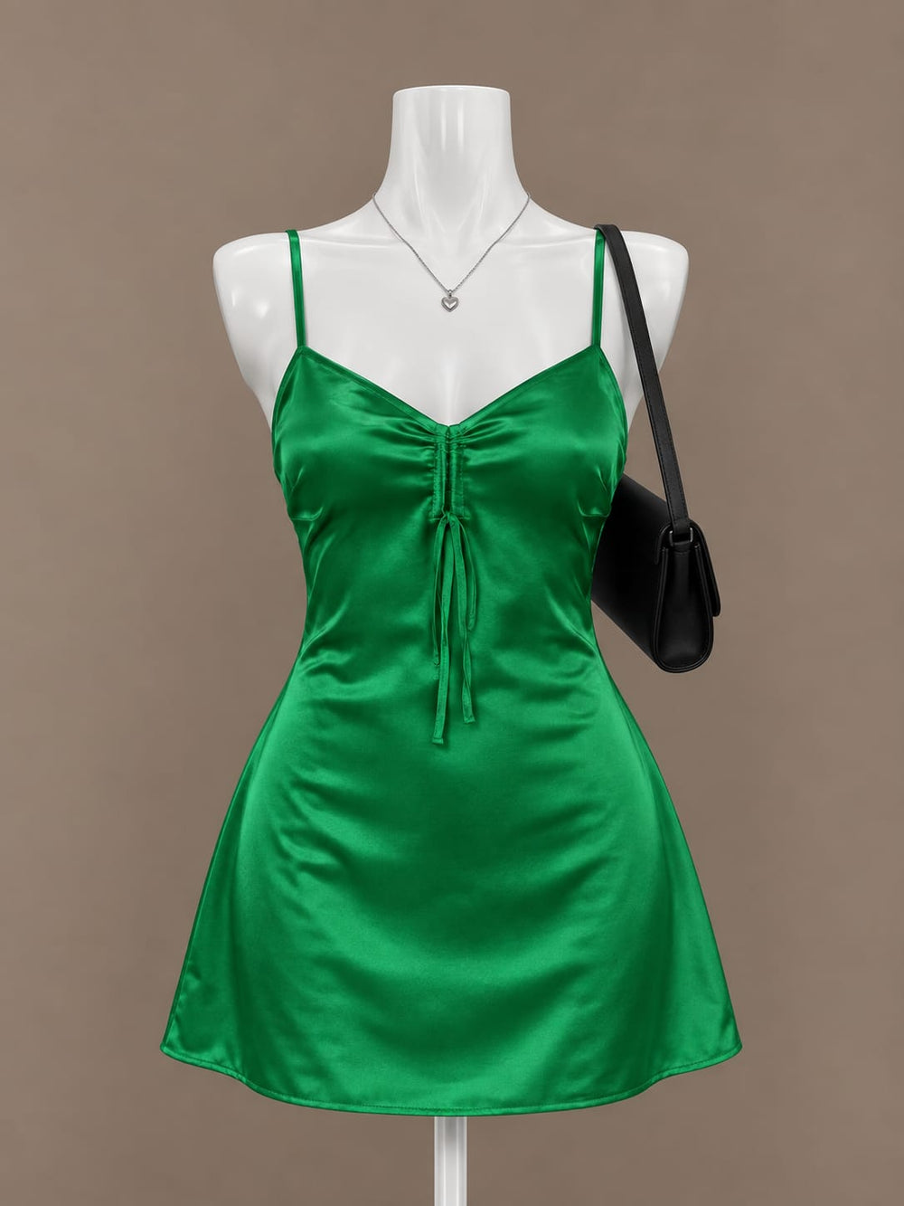 Green Satin Dress