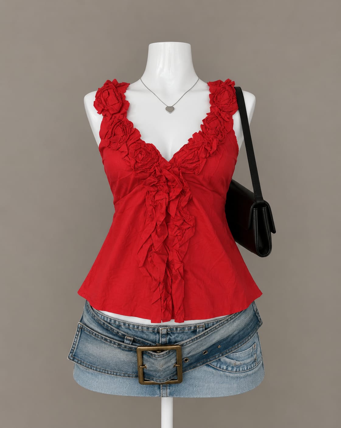 Red Ruffle Top
