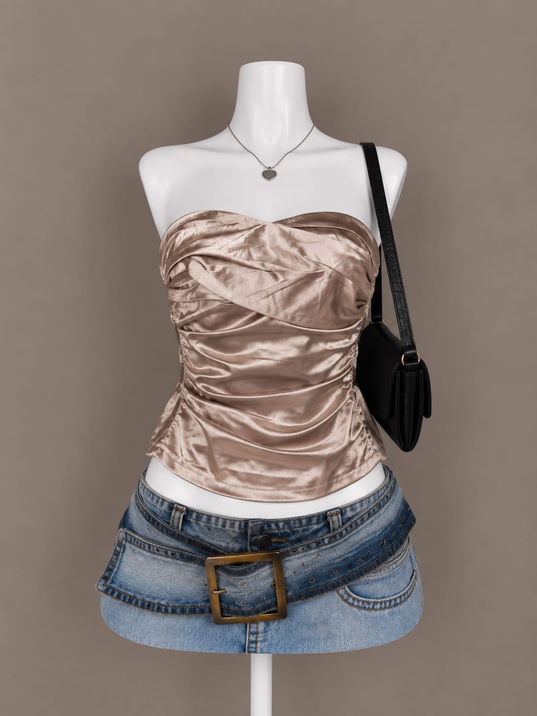 Champagne Strapless Top