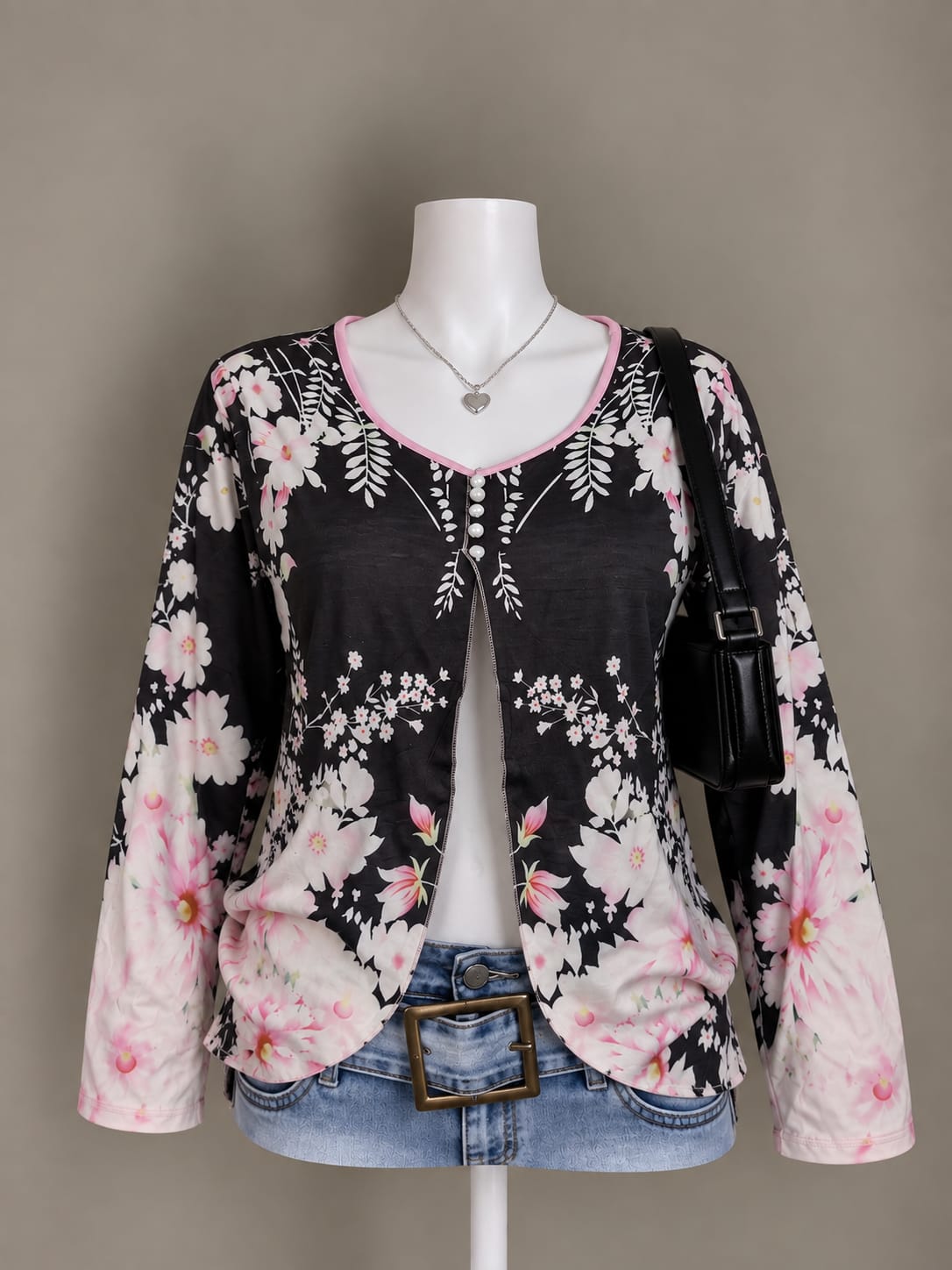 Black Floral Blouse