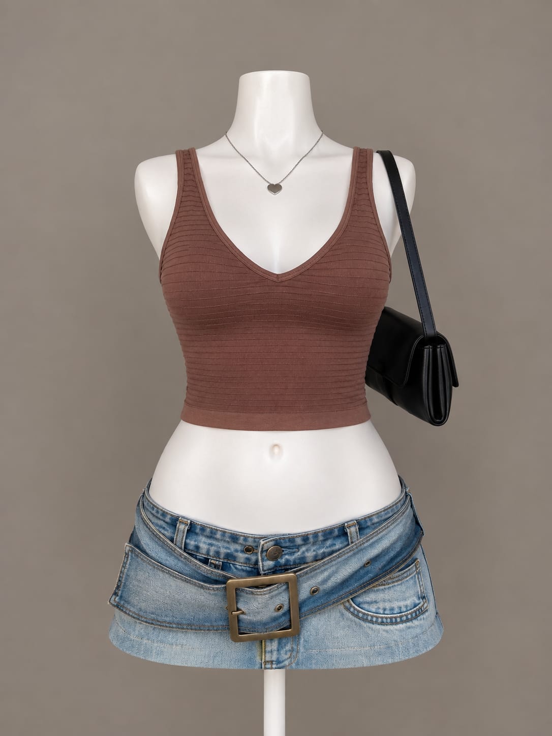 Brown Crop Top