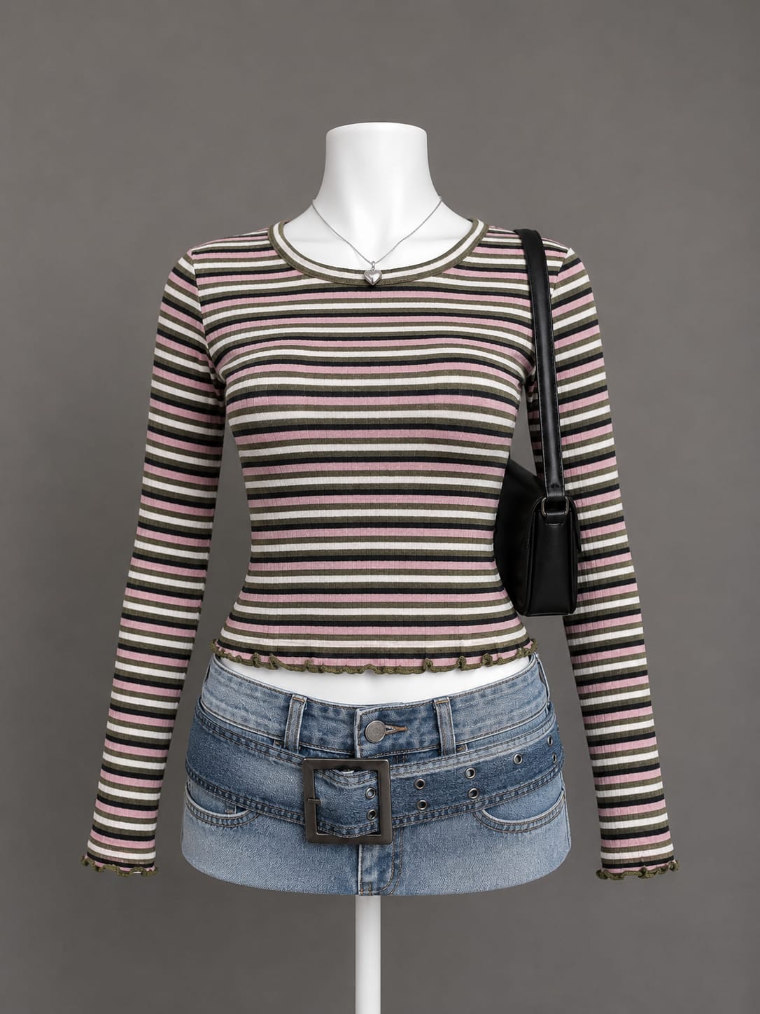 Multicolor Striped Crop Top