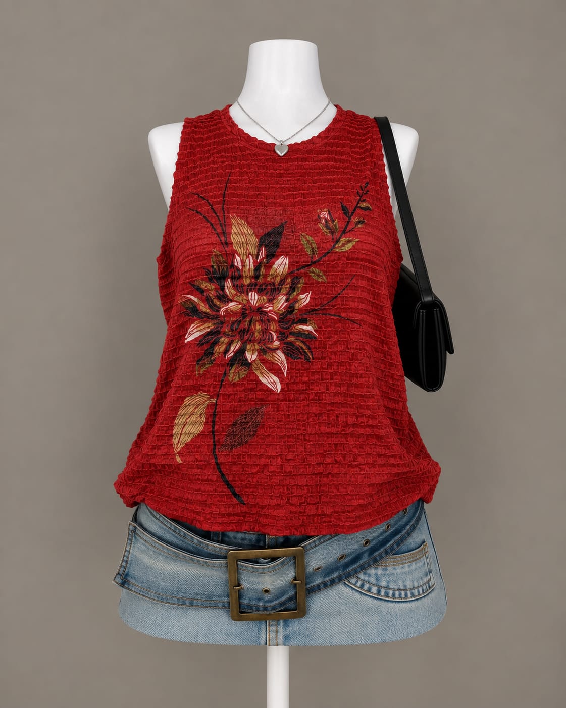 Red Floral Top