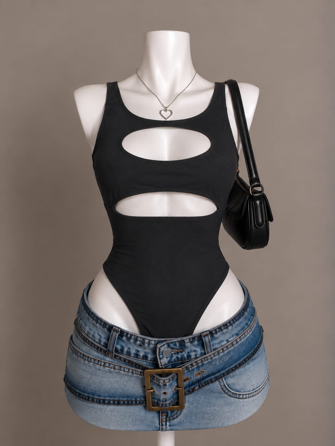 Black Cutout Bodysuit