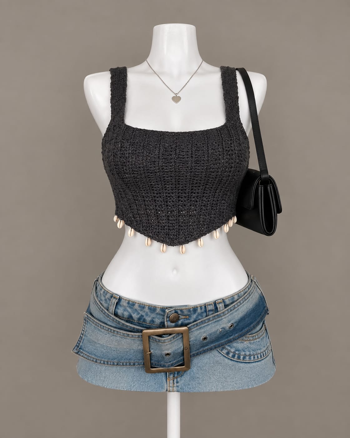Black Crochet Crop Top