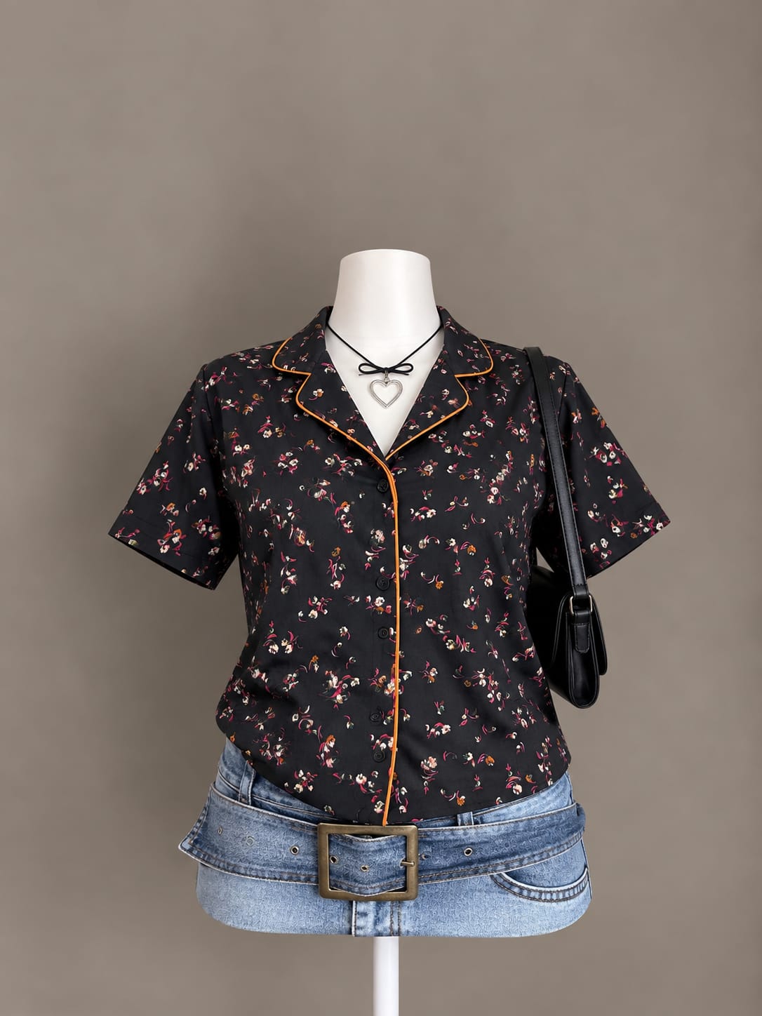 Black Floral Shirt