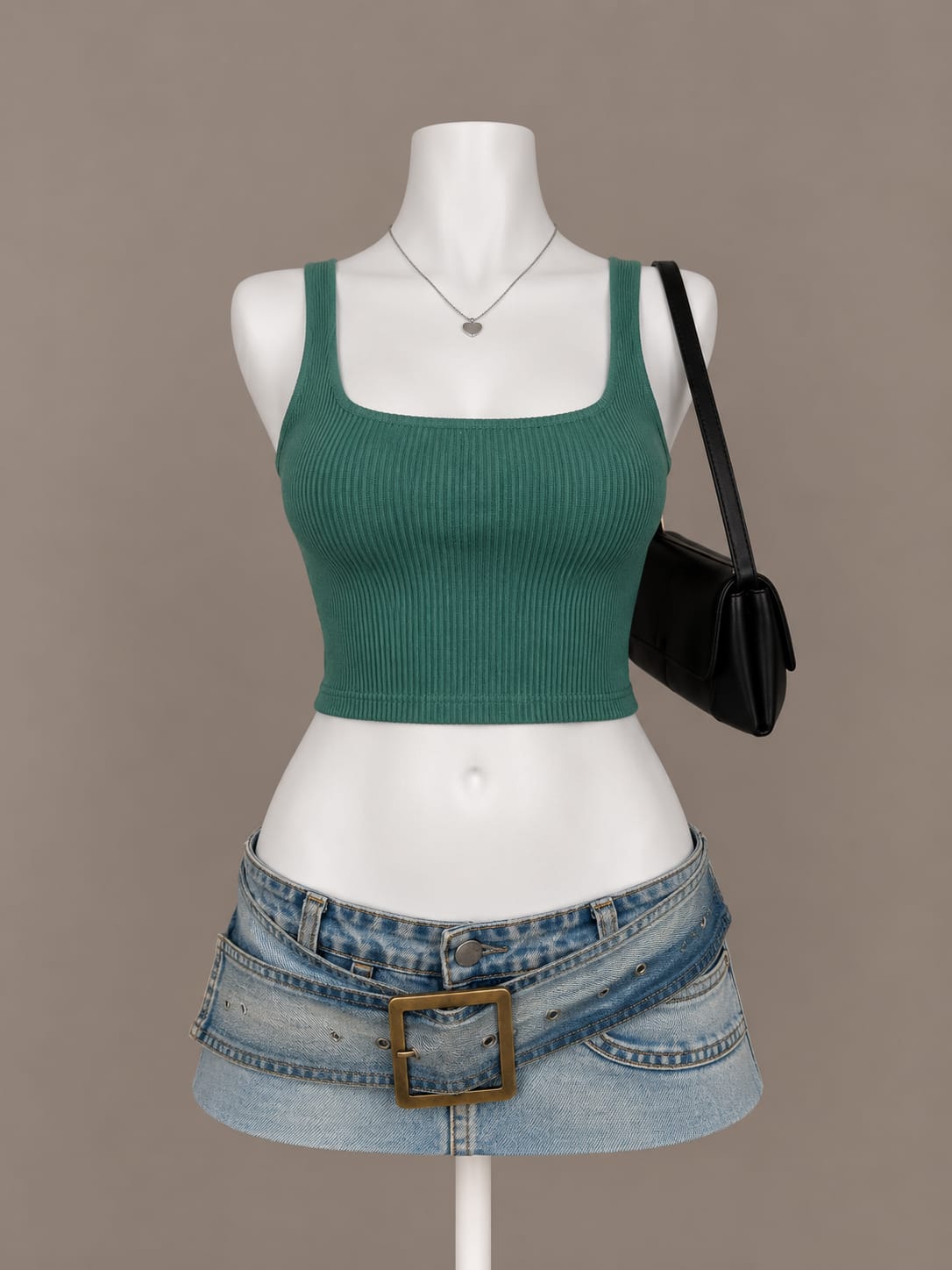 Teal Green Crop Top