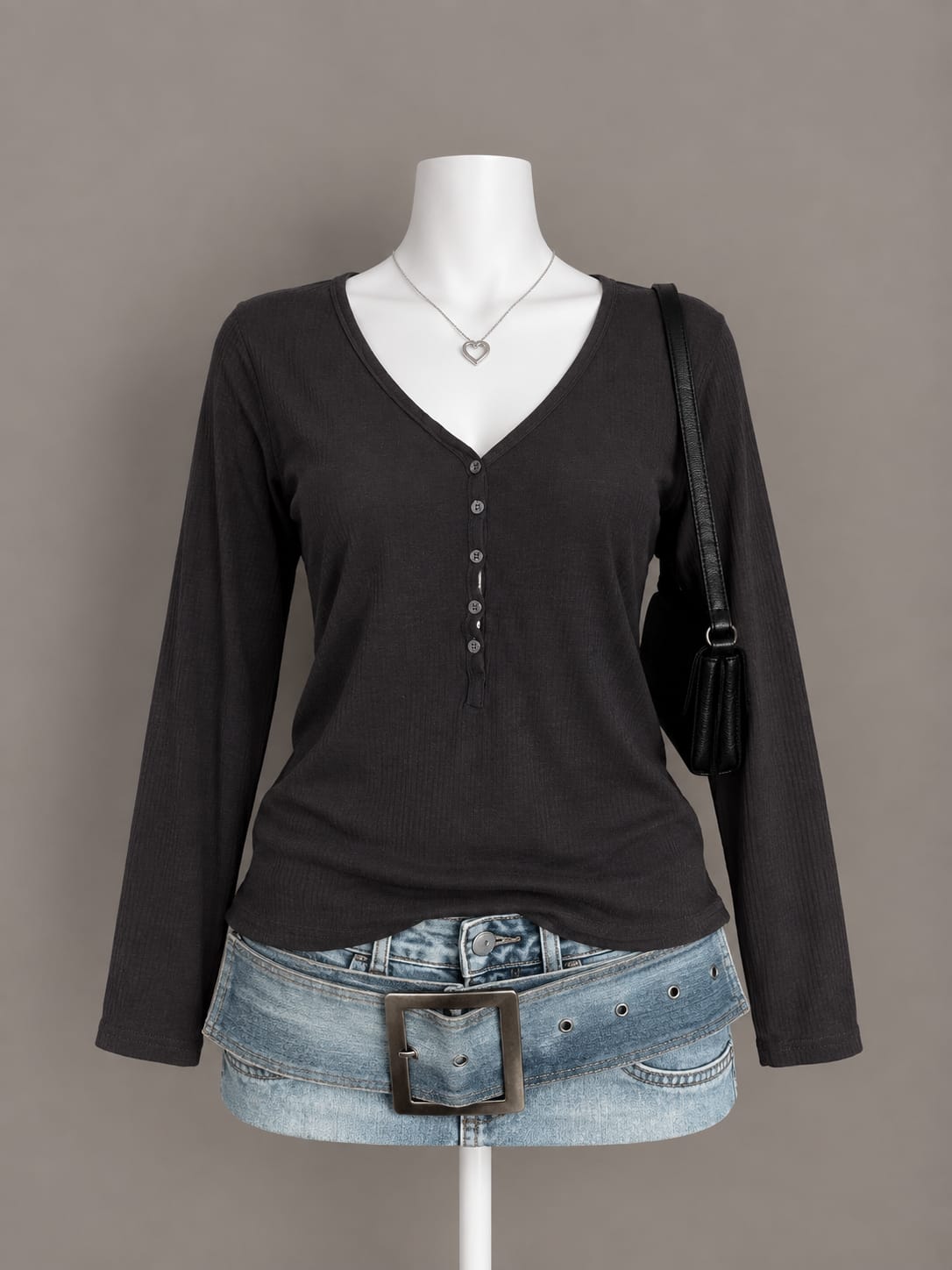 Charcoal Long Sleeve Top