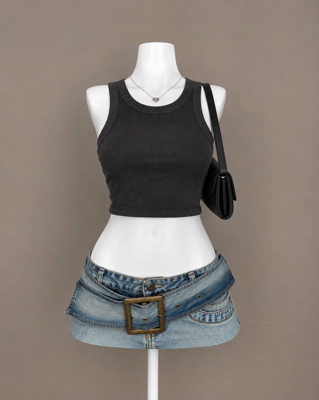 Charcoal Crop Tank