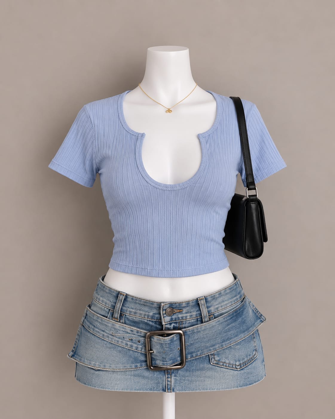 Light Blue Crop Top