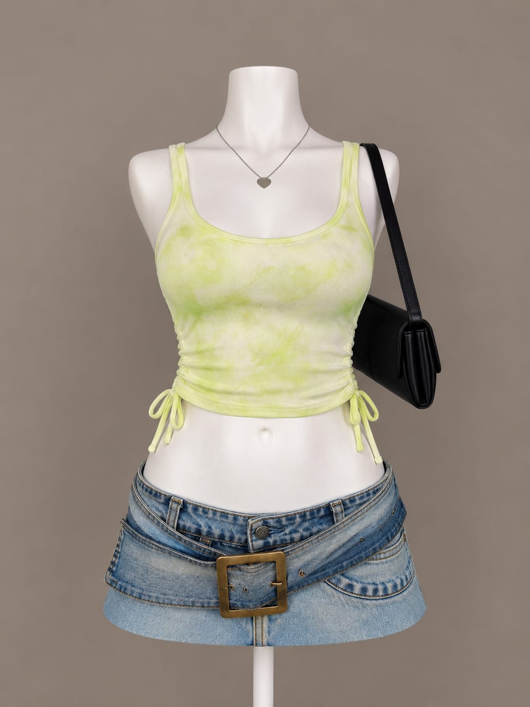 Lime Green Ruched Top