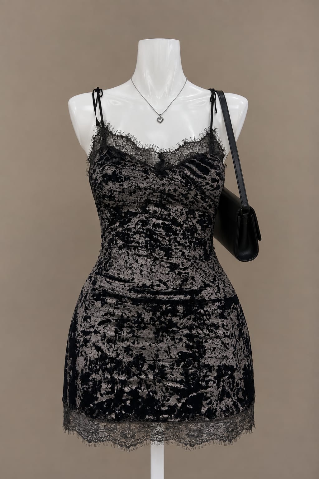 Black Printed Mini Dress