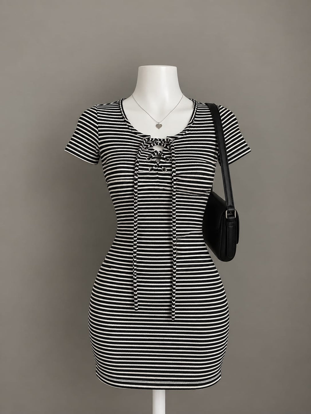 Black White Striped Dress