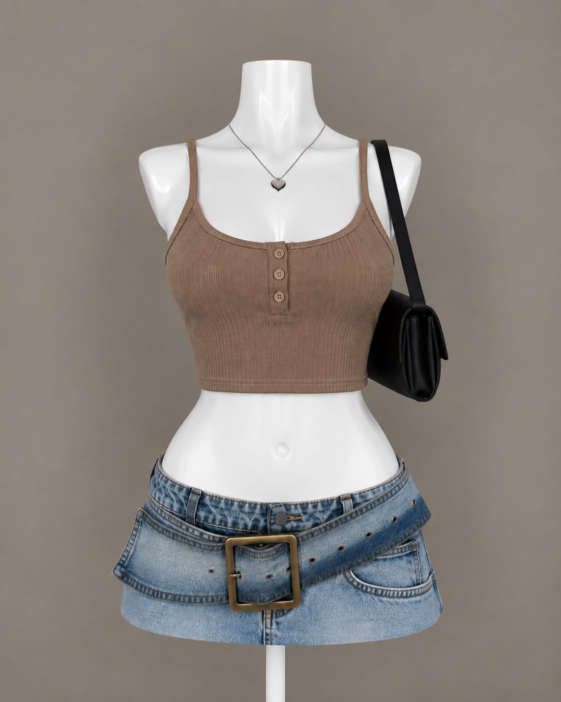 Taupe Crop Top