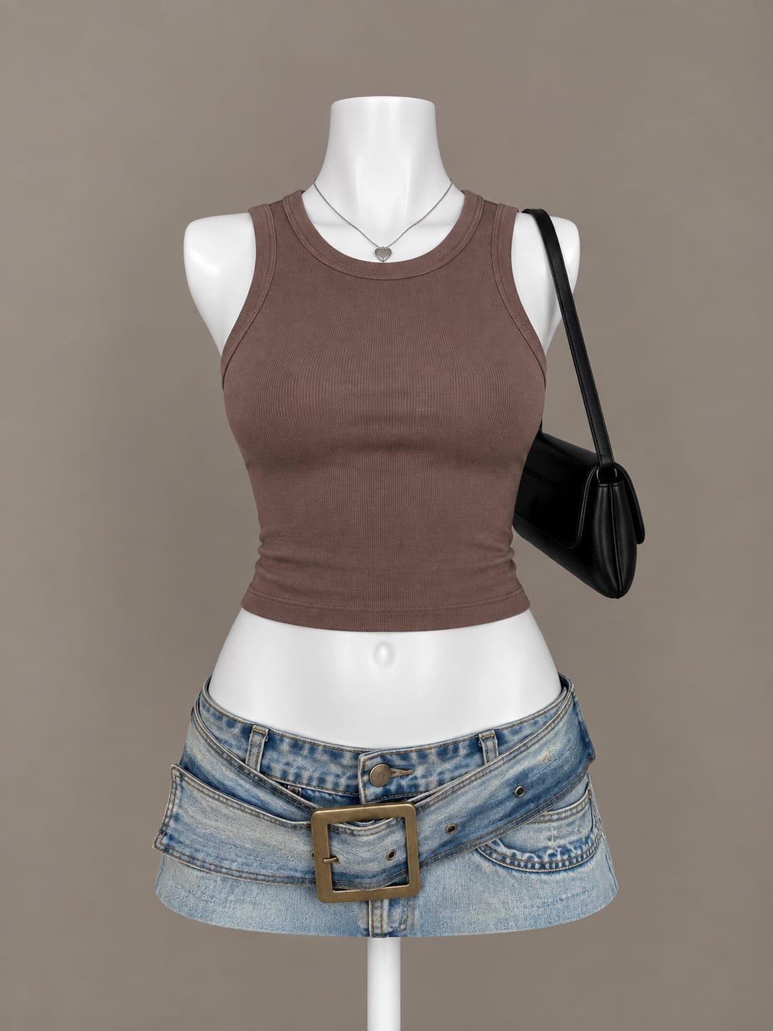 Brown Crop Top
