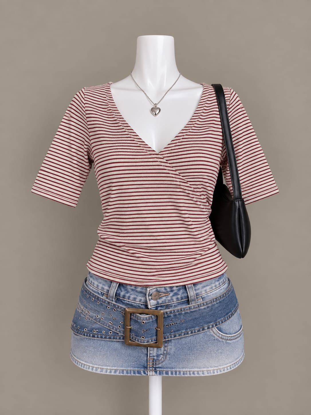 Red White Striped Top