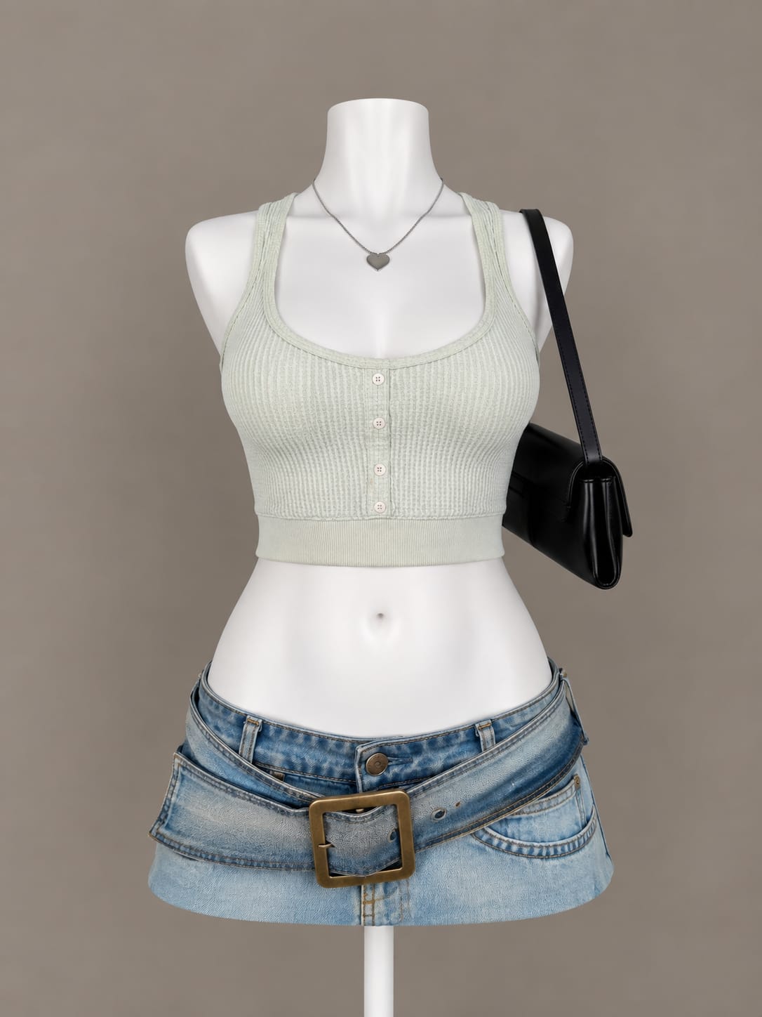 Sage Green Crop Top