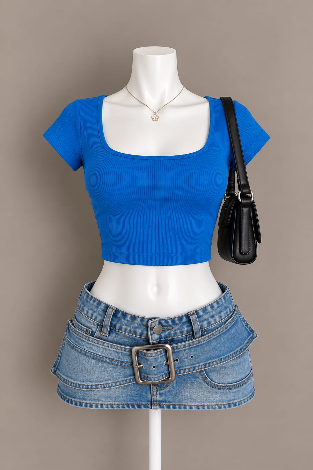 Blue Crop Top