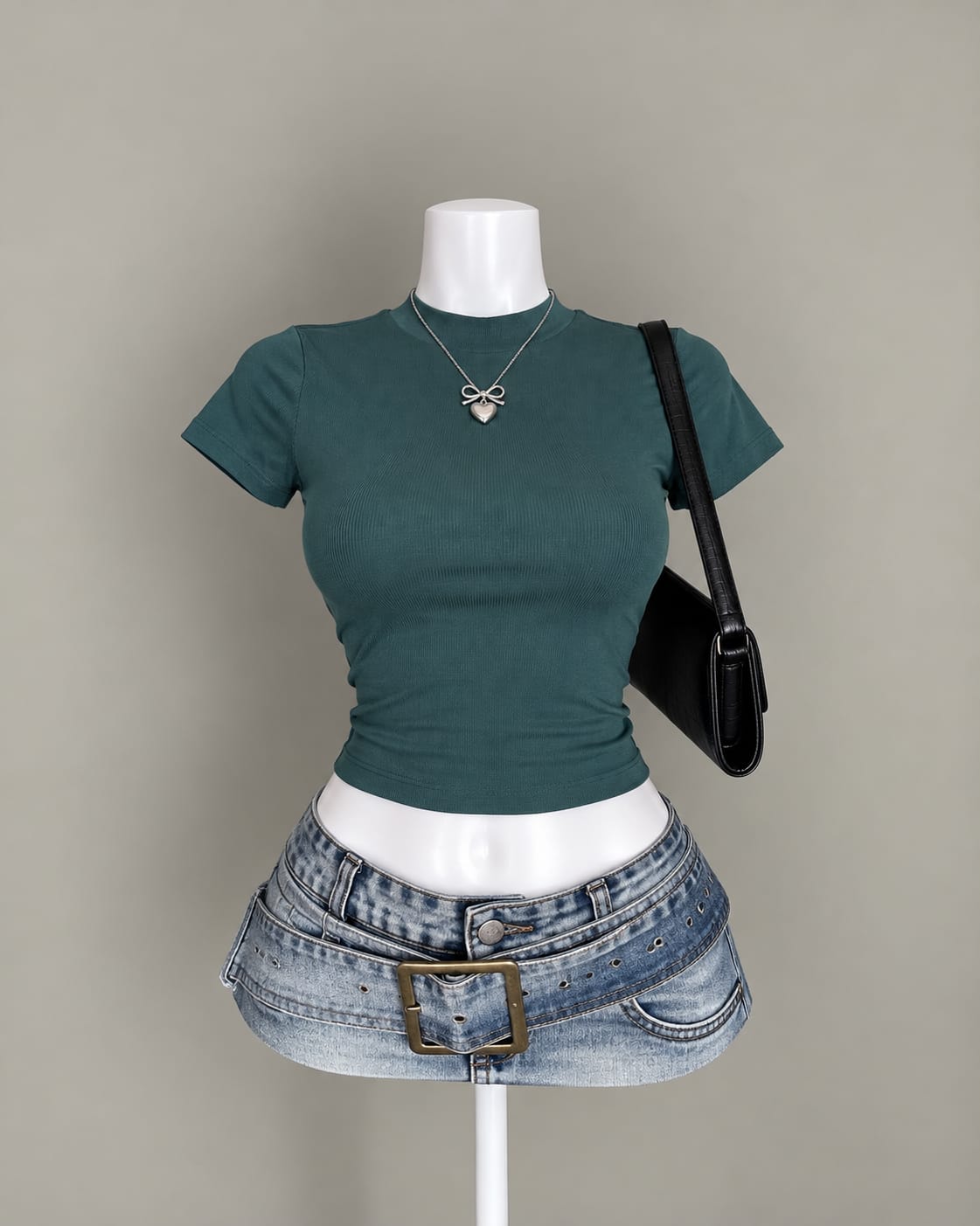 Teal Crop Top