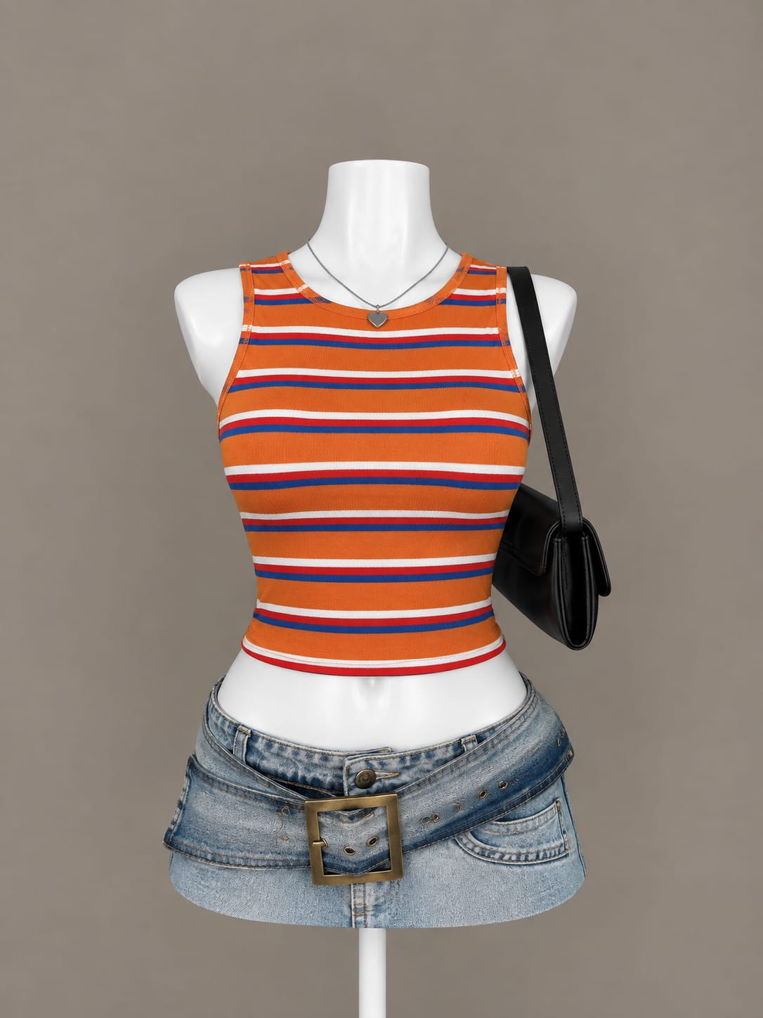 Orange Striped Tank Top