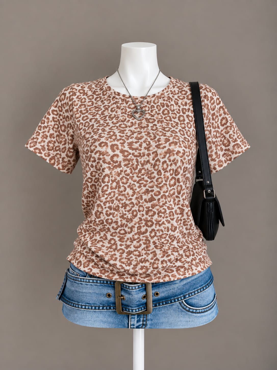 Brown Leopard Print T-Shirt