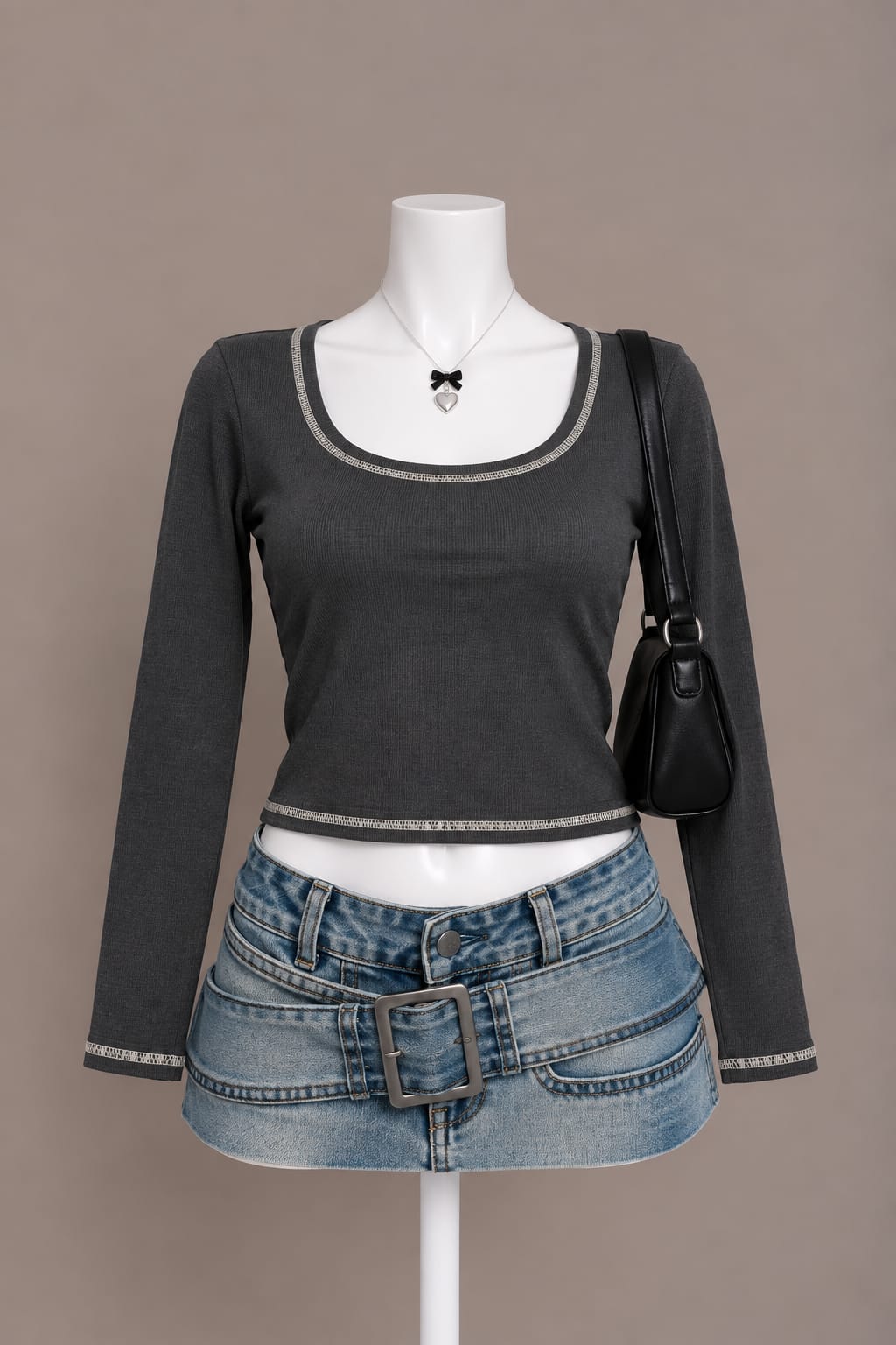 Charcoal Long Sleeve Top